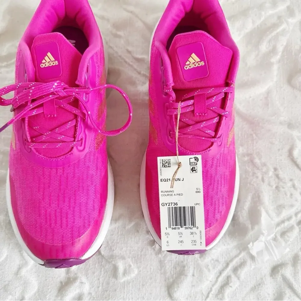 adidas Girl's EQ21 Run (Big Kid) Shock Pink/Acid Orange/Sonic Fuchsia 6